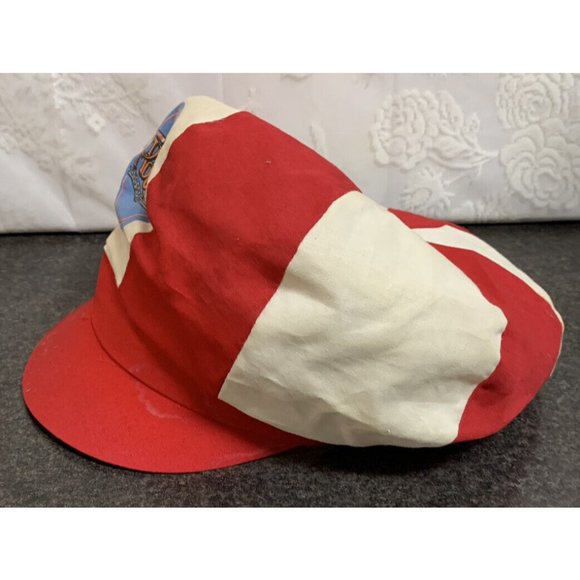 Vintage Six Flags Magic Mountain Red & White Pinwheel Cap Hat Souvenir Employee? - Picture 3 of 16